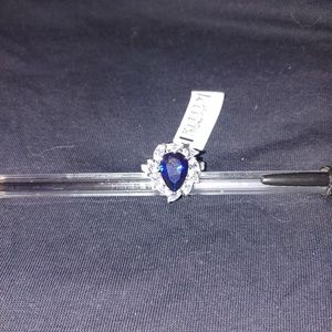 Lab Created Blue Spinal Ring